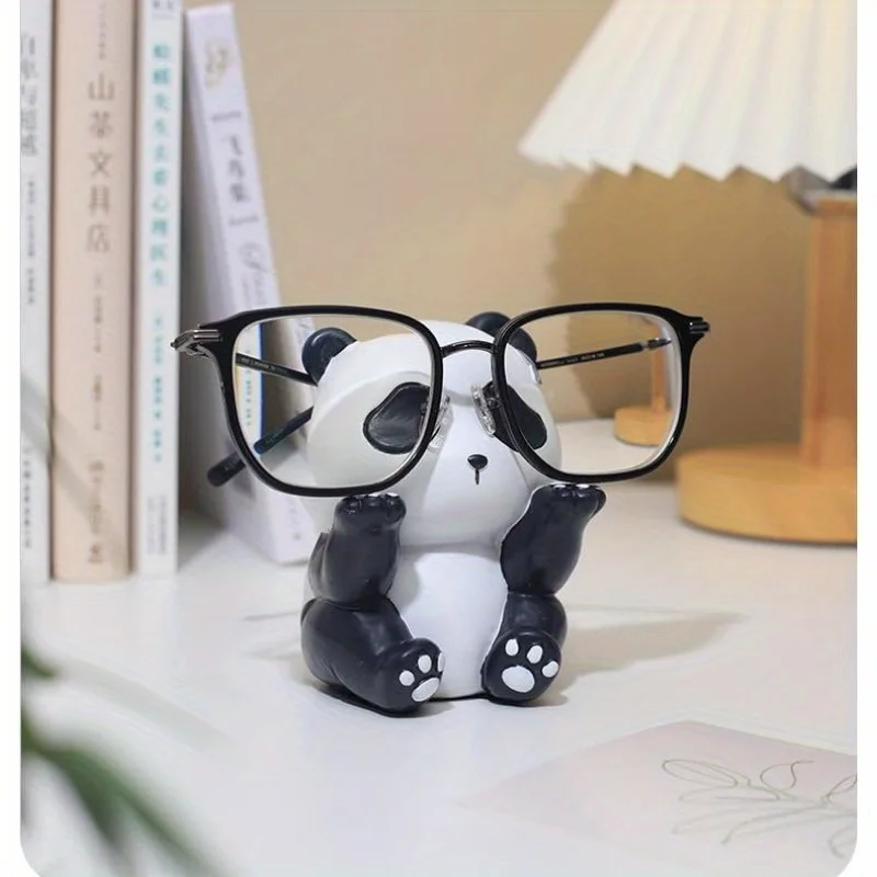 1Pc Cute Panda Glasses Display Stand for Nightstand Funny Animal Decorative Eyeglass Sunglass Holder Home Office Desk Decoration - view 4