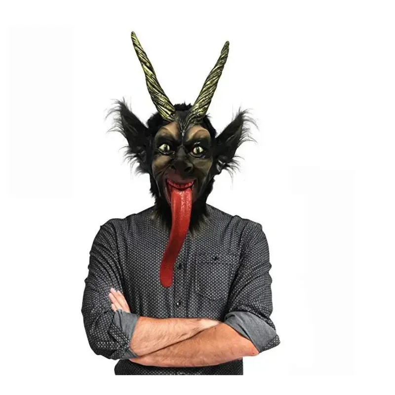 قناع عيد الميلاد Krampus، قناع سانتا كلوز الواقعي لعيد الميلاد من اللاتكس، قناع تنكري للحفلات التنكرية