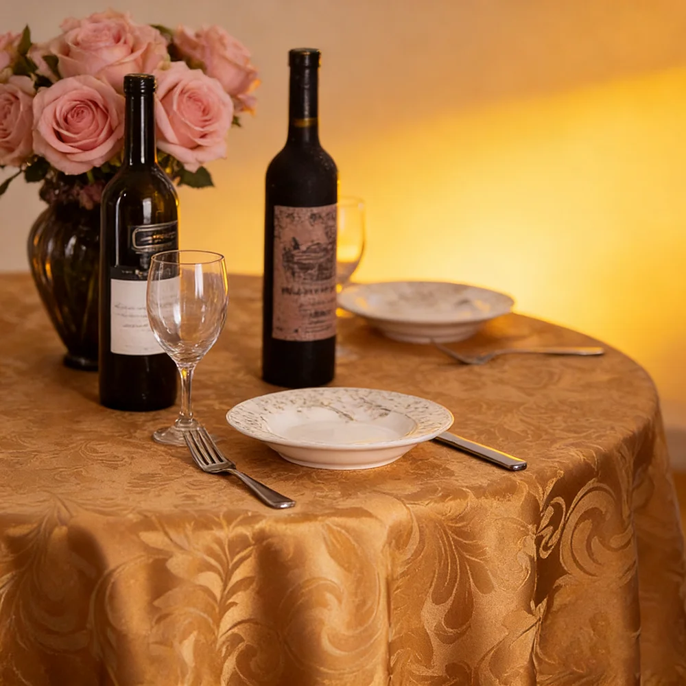 180/200/220CM Thick Luxury Jacquard Table Linen Cloth Round Tablecloth Cover For Hotel Wedding Birthday Party Event Decoration