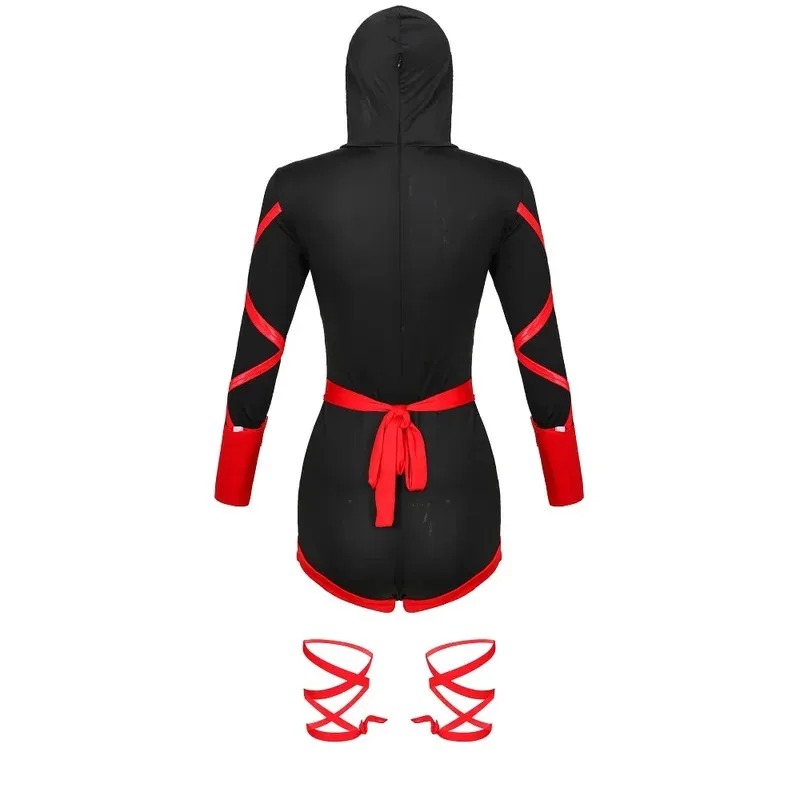 Anime dragão samurai macacão feminino cosplay traje sexy ninja vermelho azul uniforme feminino adulto halloween 8;c'4, t;6.j'2;