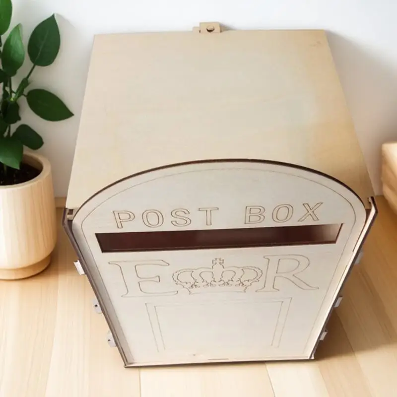 

Rustic Wedding Wooden Mailbox Post Box Card Holder for Wedding Engagement Party Decoration Craft Ornament Rustic Post Box