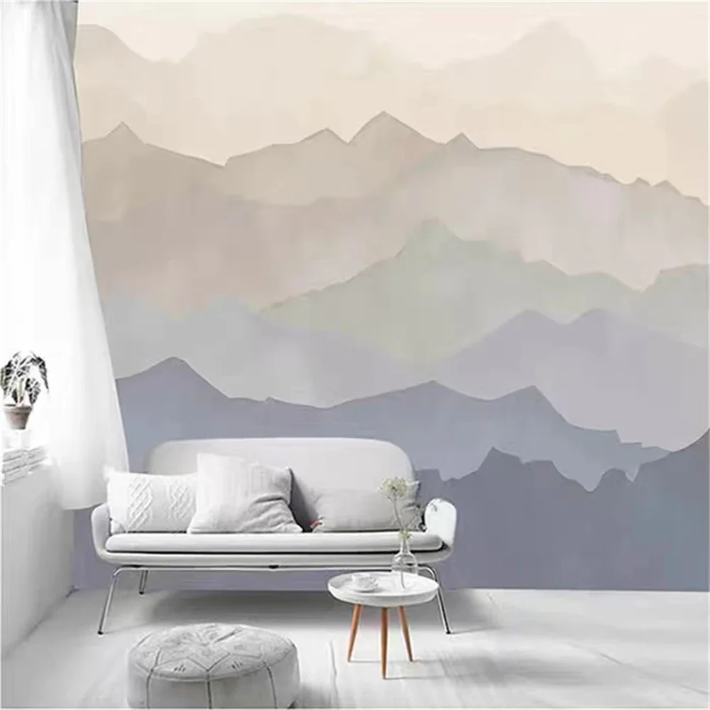 Custom Nordic simple artistic conception mountain mural wallpapers for living room sofa bedroom background wallpaper home decor