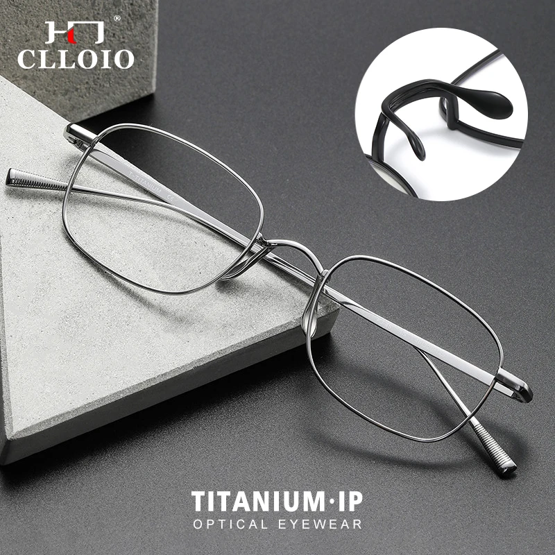 

CLLOIO Ultralight Pure Titanium Myopia Eyewear Small Round Classic Reading Glasses Women's Anti Blue Light Customization Glasses