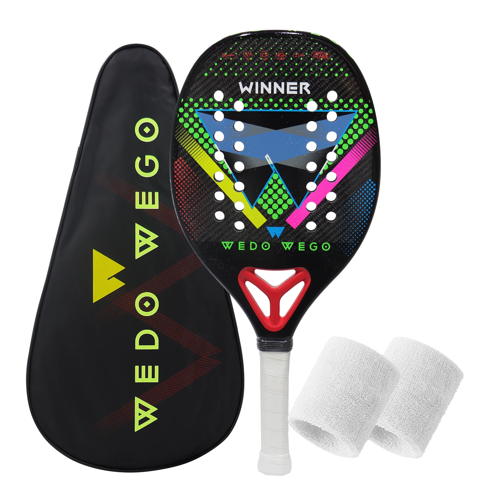 Beach Tennis Racket Carbon Fiber Material With Precision-Engineered Holes Rough Surface And Frosted Treatment Enhanced Control