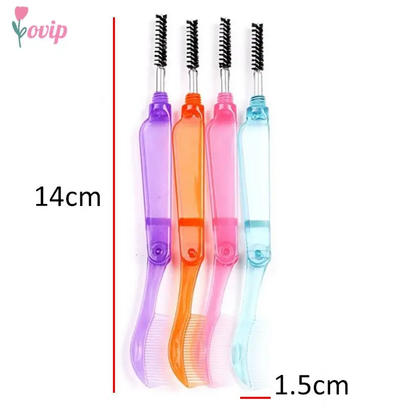 Peigne à cils à double tête pliable anti-favorable, outil de maquillage de beauté, baguettes de mascara, applicateur, brosses, 1 pièce