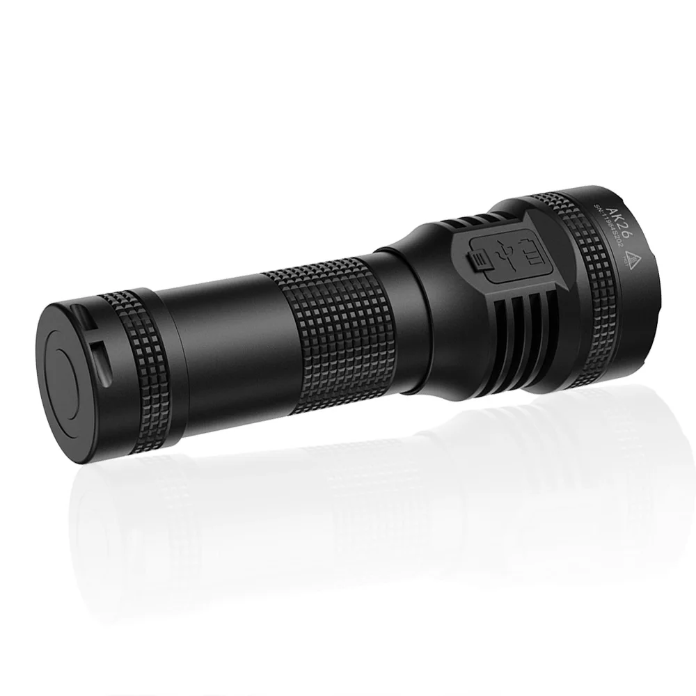 EDC LED Flashlight Camping Lantern USB Type C Rechargeable Lamp Power Powerful Bank Lighting Magnetic Tail Outdoor Torch AK26
