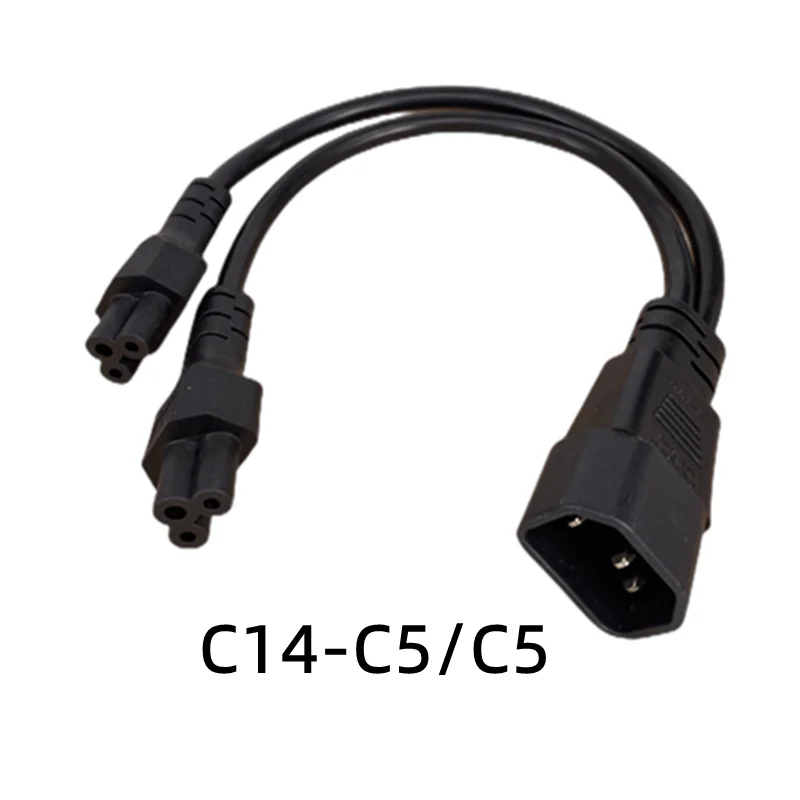 1pc IEC 320 C14 Male Plug to 2XC13 C5 C7 C8 Female Y Type Splitter Power Cord,C14 to 2ways C13 Power Adapter Cable 250V/10Acable