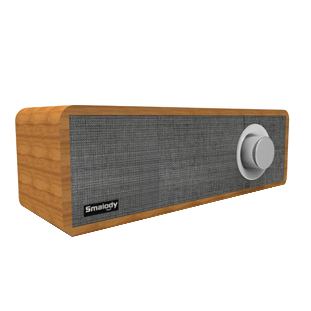 Smalody High Quality Wooden Retro Radio Music Player Bluetooth Speaker Subwoofer Portable Mini Audio Wireless