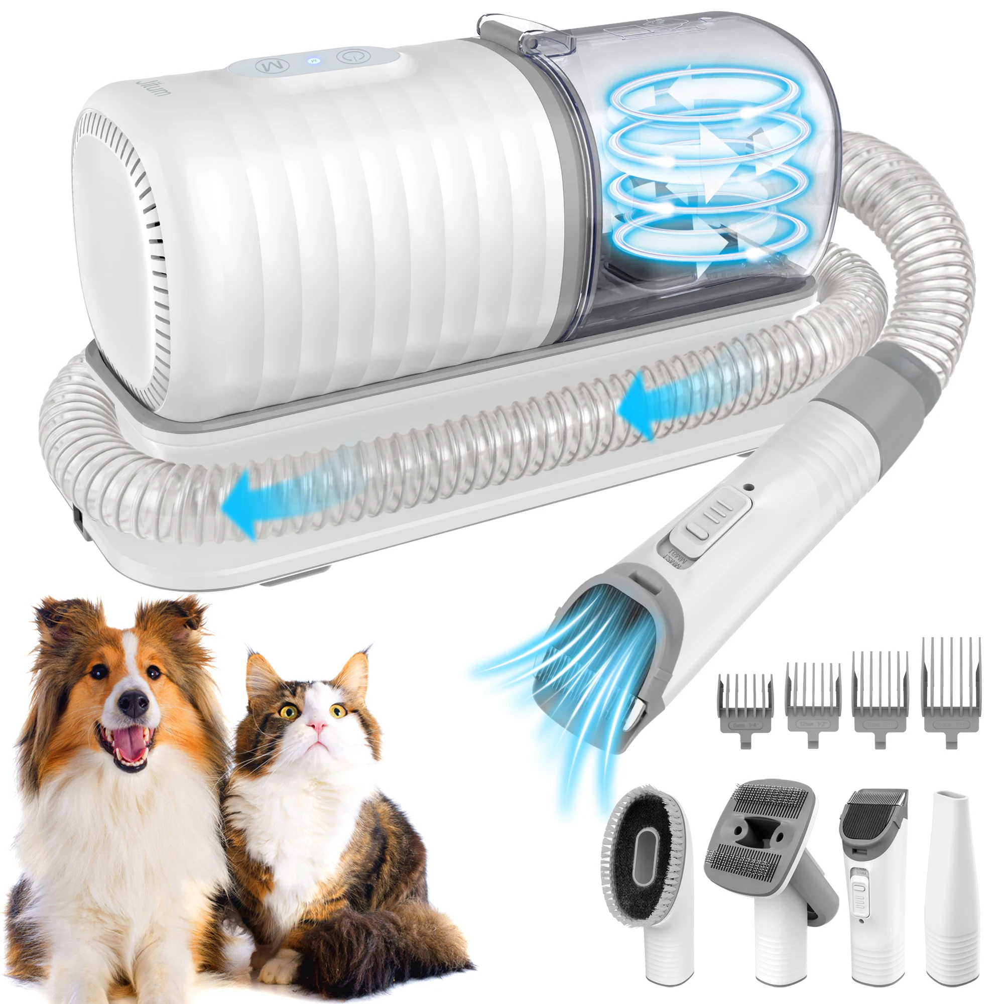 Pet Cleaning Grooming Trimmer Dog Cat Kit Brush Hair Vacuum Cleaner All-in-one Dog Vacuum Cleaner Pet Hair Clipper Set