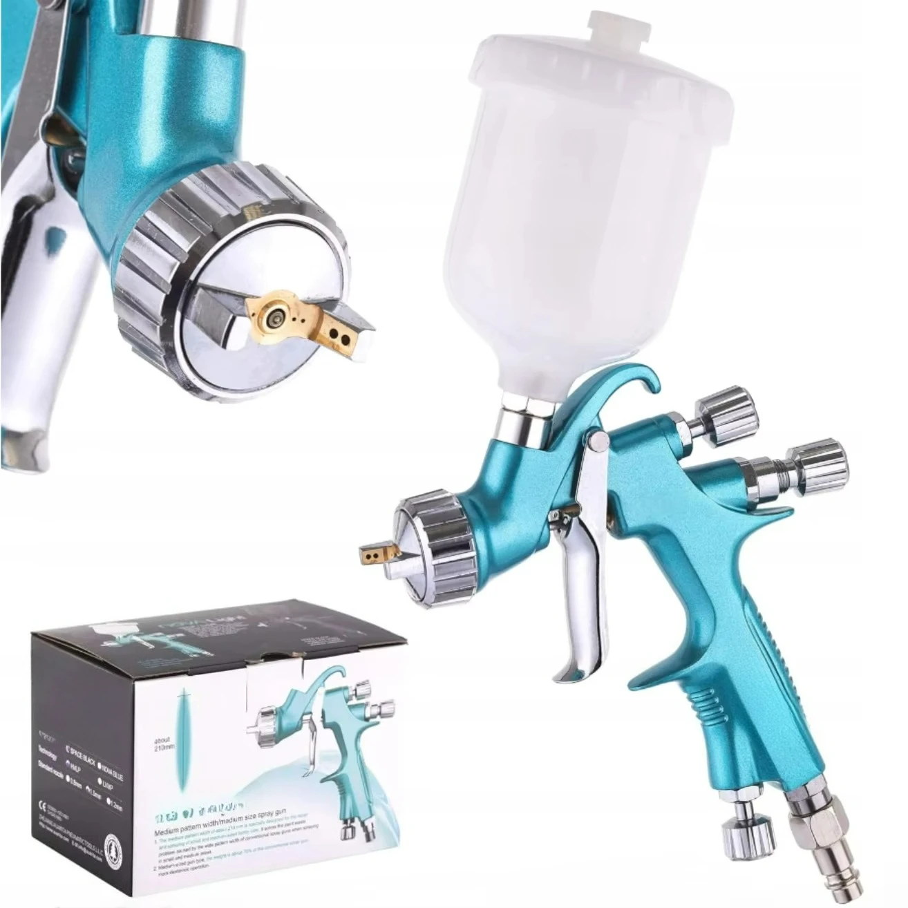 

Orita Mini Nova Light HVLP Original Cup 250ml Spray Gun Industrial Grade Gravity Feed Sprayer 1.0mm Nozzle Car Spray