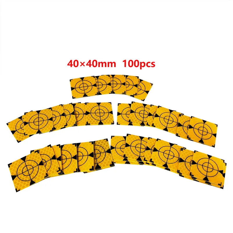 100PCS High Quality  New Yellow Triangle  v Reflector Sheet  Tape Target  20 30 40 50 60mm