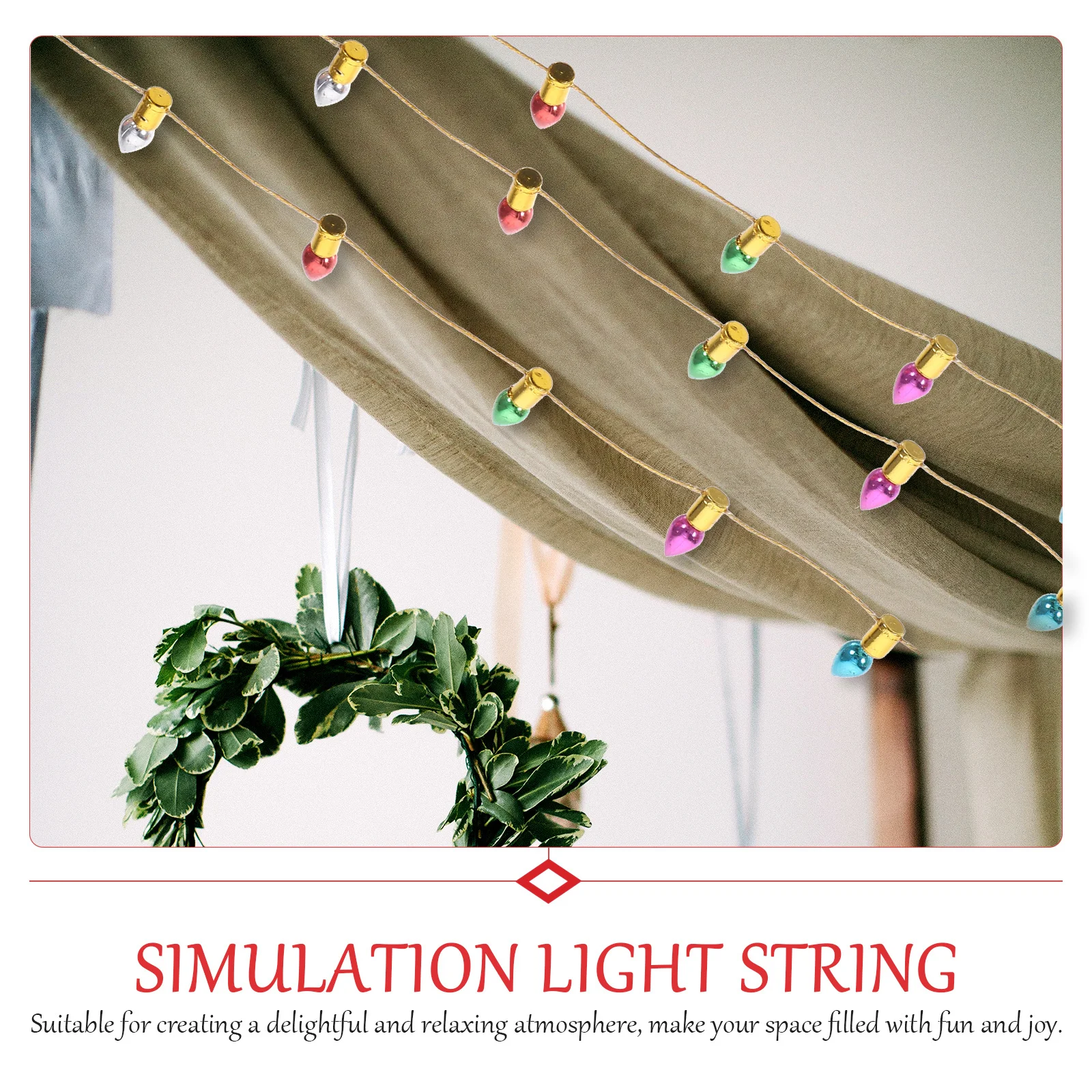 

1 Roll Christmas Tree Decoration Light String High Simulation Safe For Home Mall Party Outdoor Decorative Lights Xmas Simulation