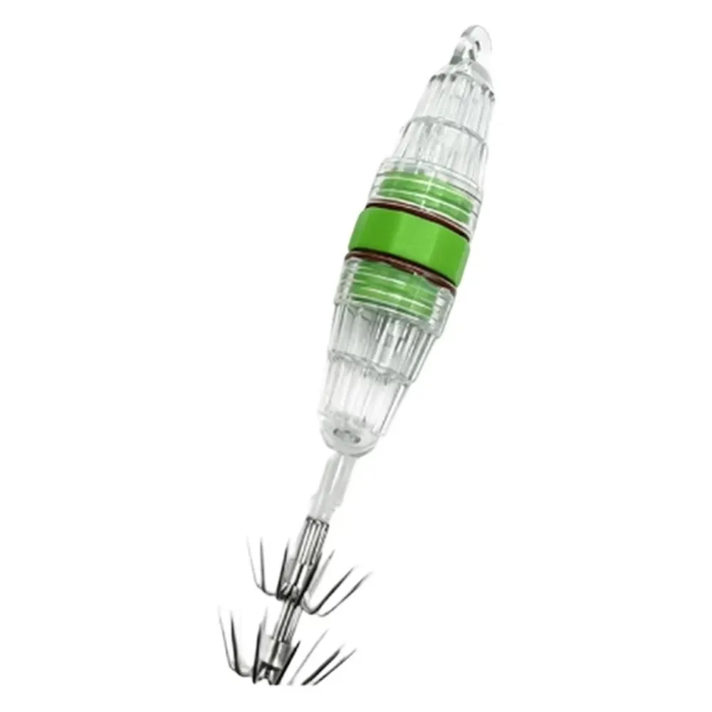10cm Length LED Fishing Light Built-In LED Squid Hook Design Fishing Lure Bait Light 8g Weight Bait Light Function