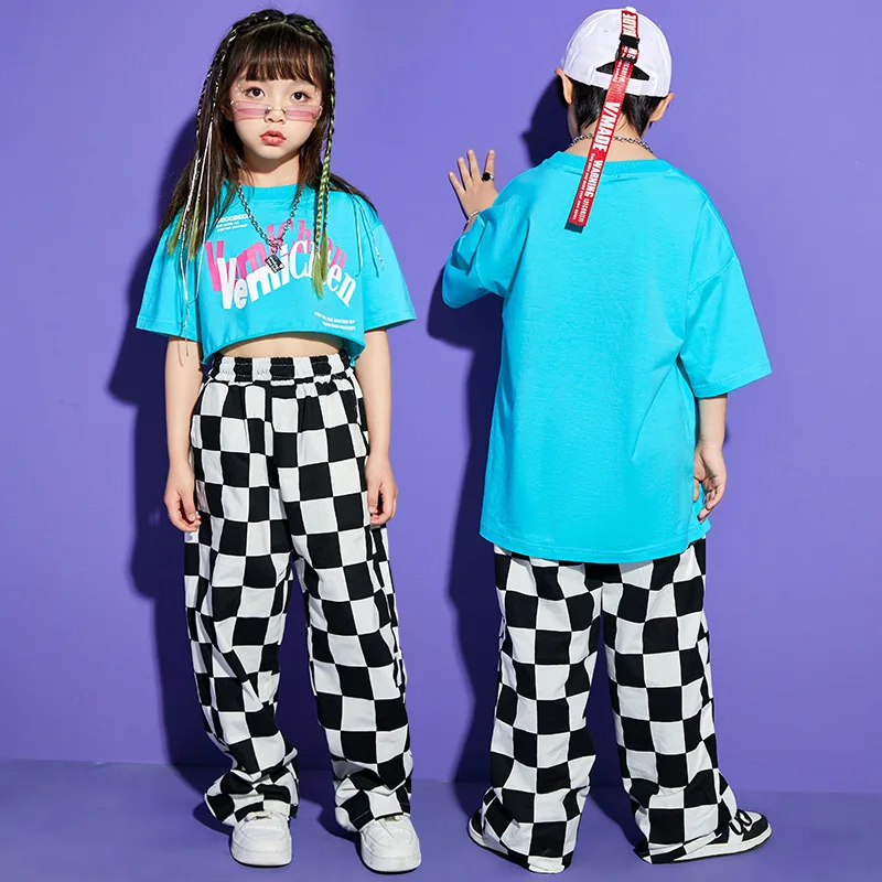 Disfraces de Hip Hop para niños, ropa de baile para niños, ropa de escenario, trajes de fiesta, camiseta de baile de salón de Jazz, pantalones superiores