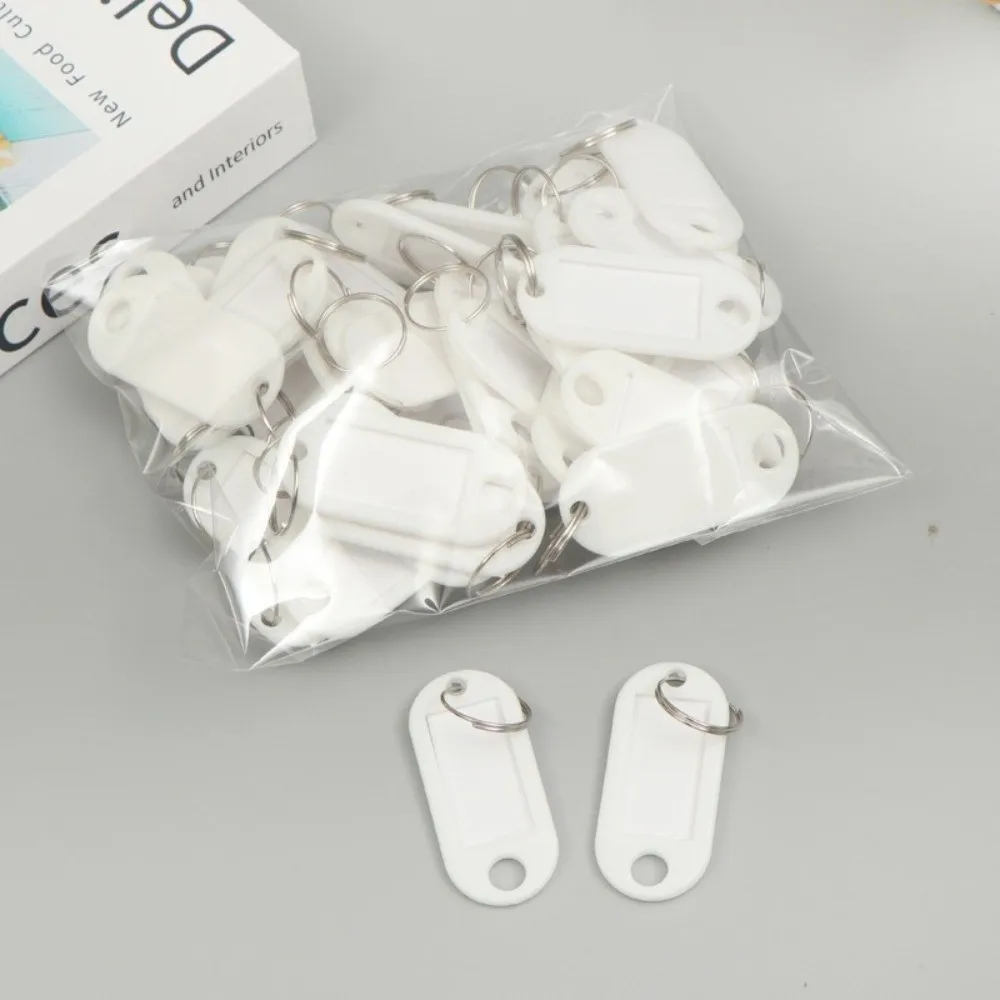 50pcs Colorful Plastic Key Tags Card Label Split Ring Luggage ID Tags Label Window Key Ring Keychain Key Tags Hotel Number