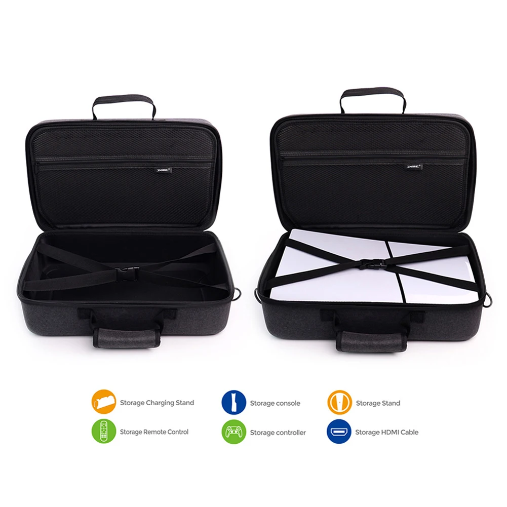 

Для PS5 Slim Жесткий чехол для переноски Большая вместительная сумка для хранения Дорожная сумка с защитой от падения для Playstation 5 Slim Игровые аксессуары