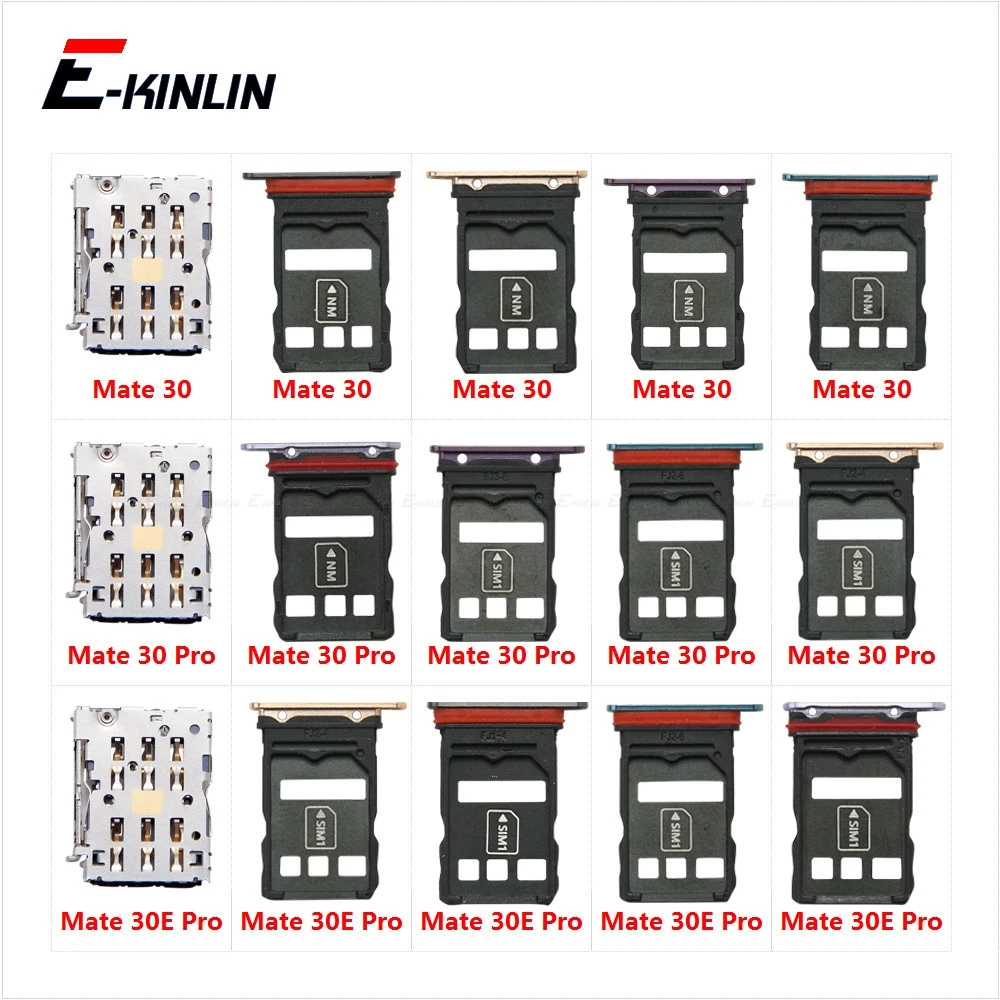 Sim Card Socket Slot Tray Reader Holder Connector Micro SD Adapter Container For HuaWei Mate 30 30E Pro Replacement Parts