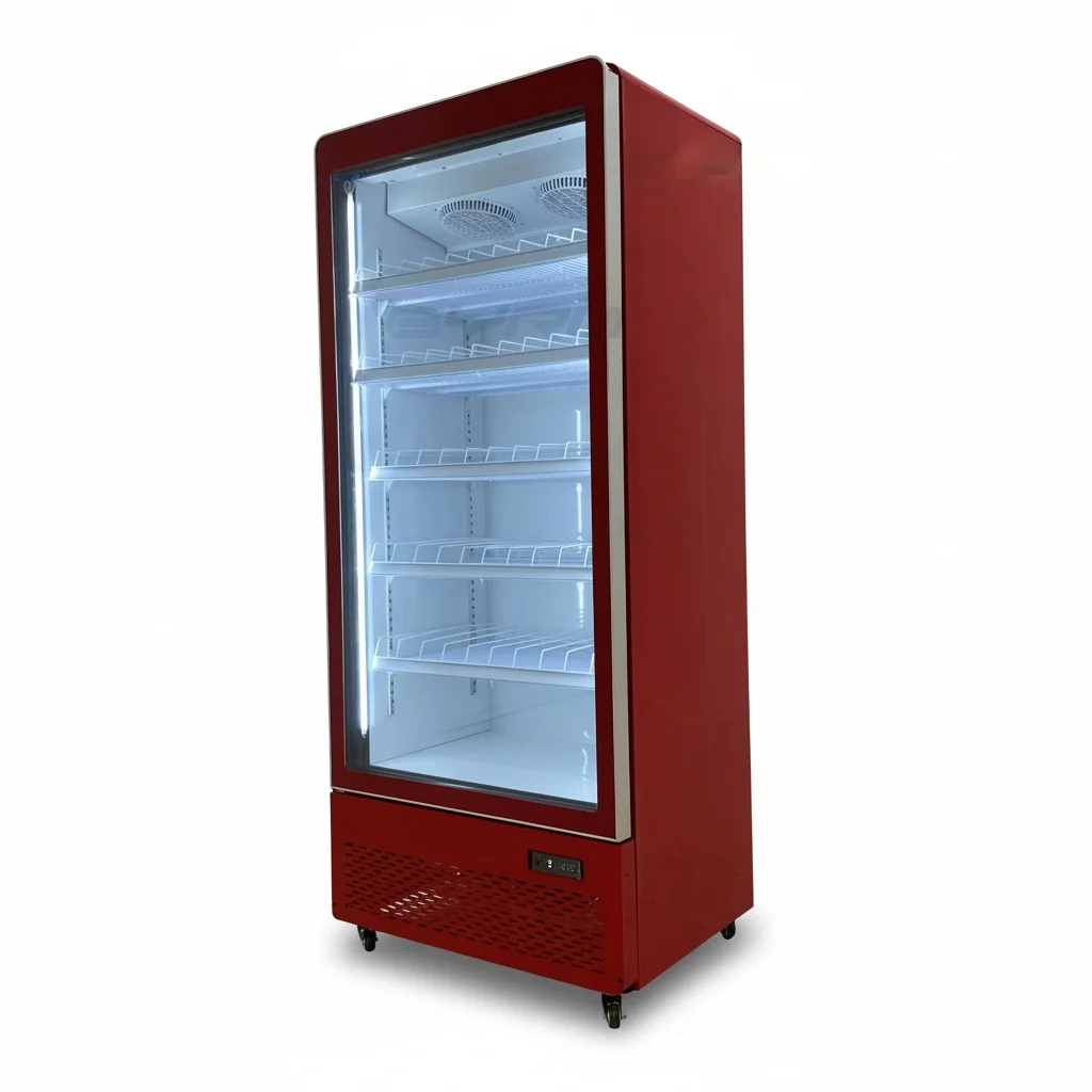 Commercial Beverage Cooler, Upright Glass Door Display Fridge, 400L-2000L Capacity, Beverage Showcase, Freestanding Drink Cooler