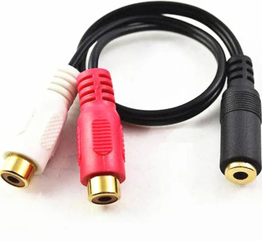 Wtyk LBSC 3.5mm (żeński) do dwóch gniazd RCA (żeńskie)-0.25m