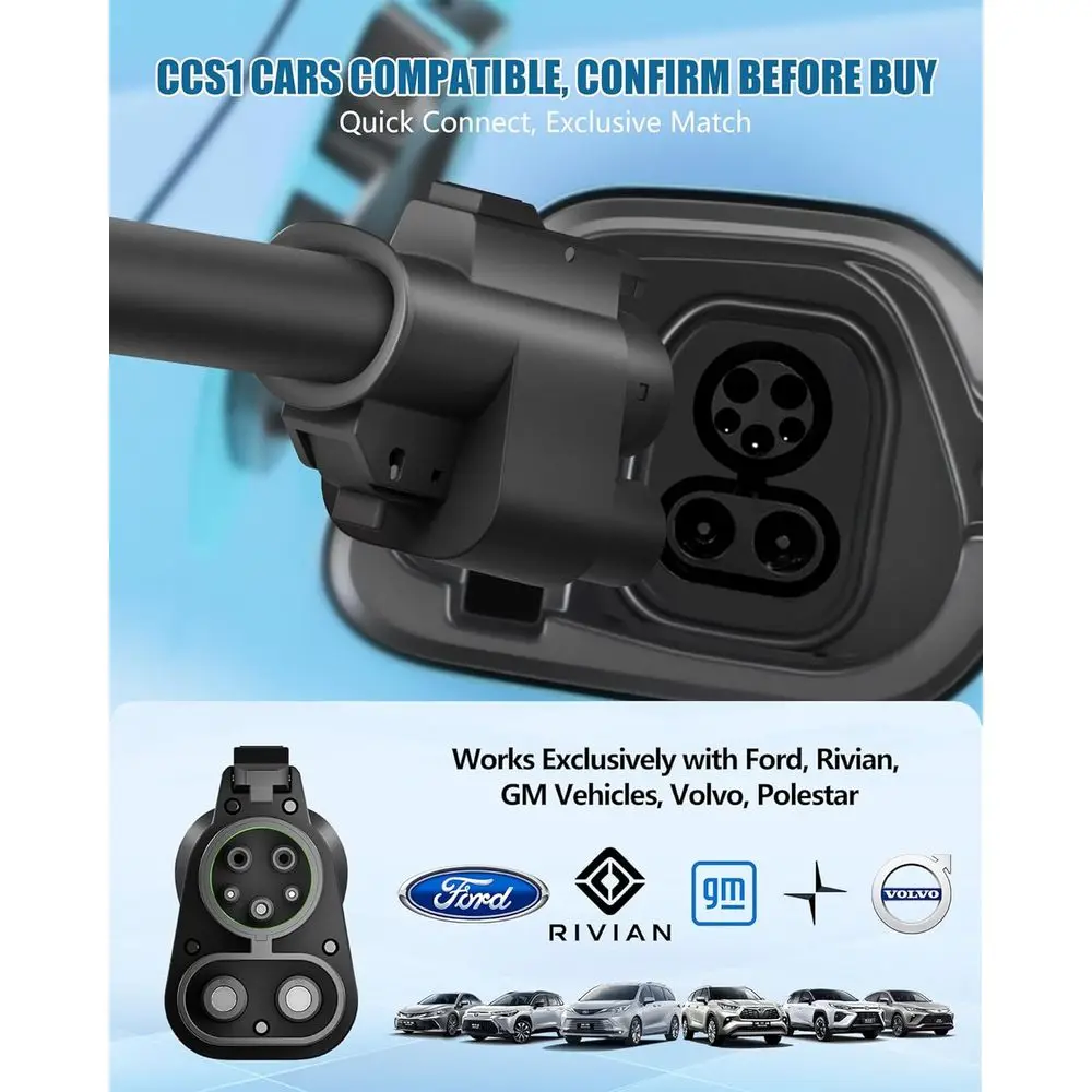 محول NACS إلى CCS، محول السيارة الكهربائية المتوافق مع شواحن Tesla Superchargers، Max 500A/1000V مناسب لسيارات Ford/VoIvo/GM EV (5 سنوات