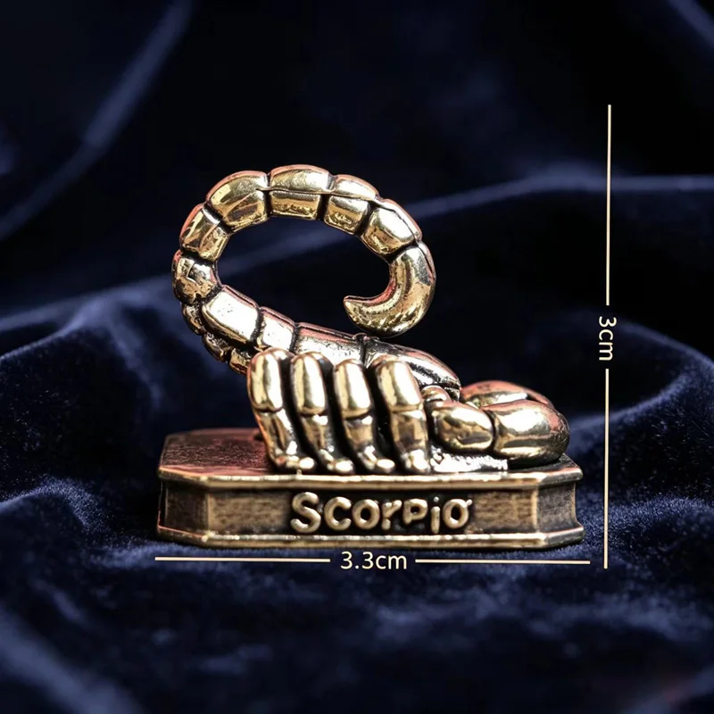 Handgefertigte Messing-Sternzeichen Vintage-Konstellationsstatuen Zwölf Sternzeichen Kreative Desktop-Kunsthandwerke Ornamente Geschenkidee – Detail 5