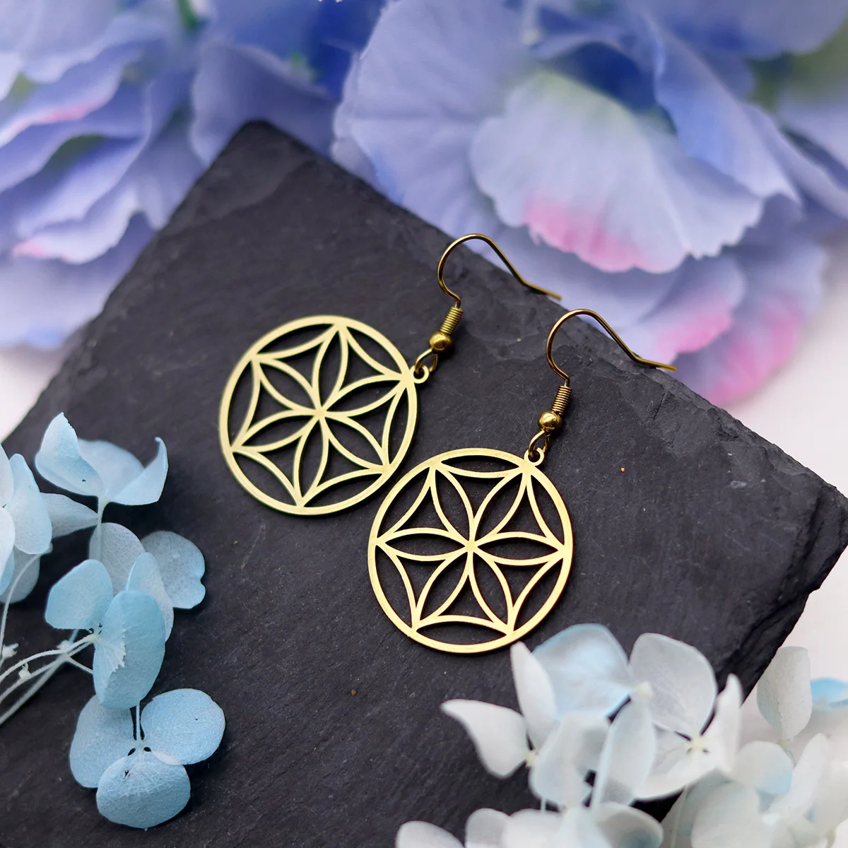 Todorova الإبداعية الفولاذ المقاوم للصدأ أفروديت زهرة الفن خط أقراط للنساء الرجال المعلقات هدايا أقراط مجوهرات #3