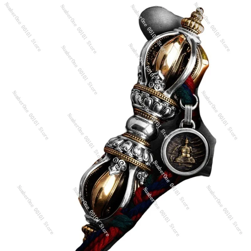 Tibetan nine-strand diamond pestle ornament,playable stress-relieving handle,traditional demon-subduing design cultural