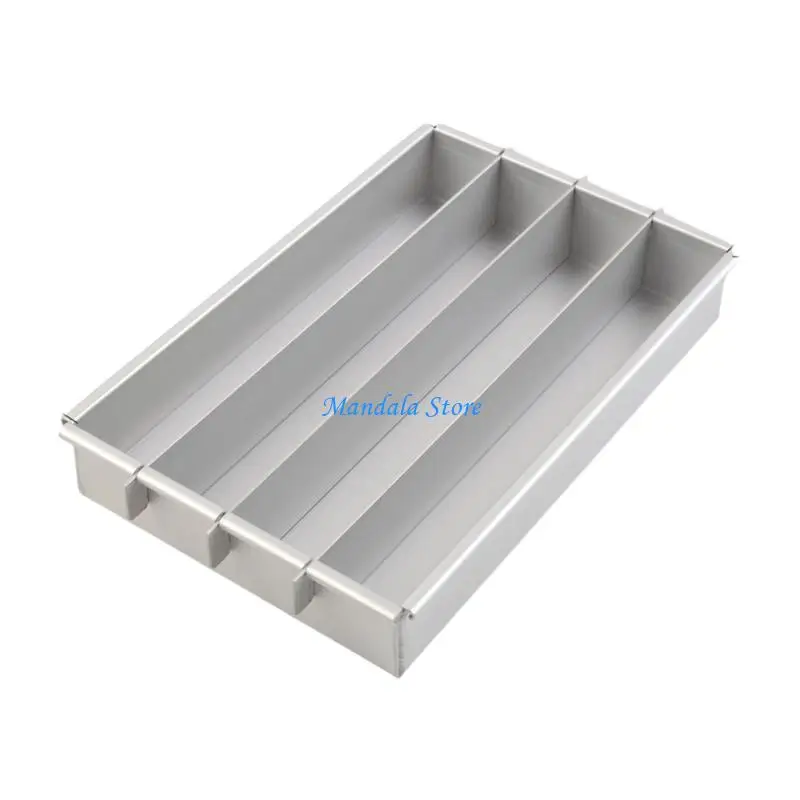U2JC Premium Battenberg Cake Molds With 3 Dividers Aluminum Detachable Nonstick Cake Pan Tray For Even Heat Distribution