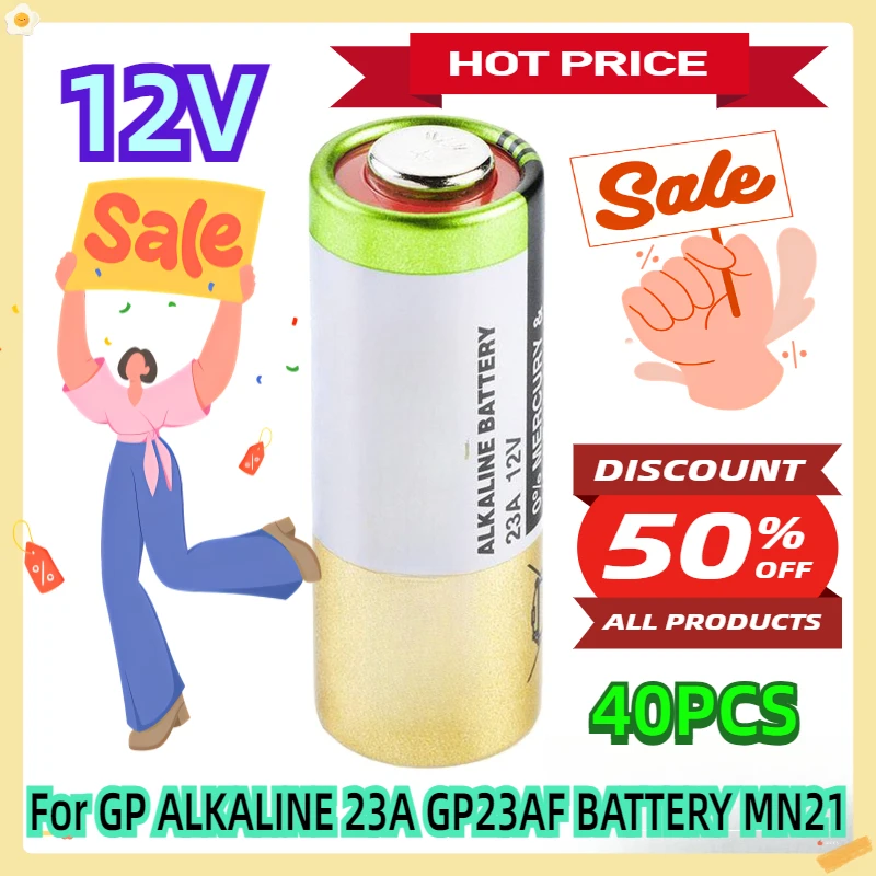 For GP ALKALINE 23A GP23AF BATTERY MN21 12V 40pcs