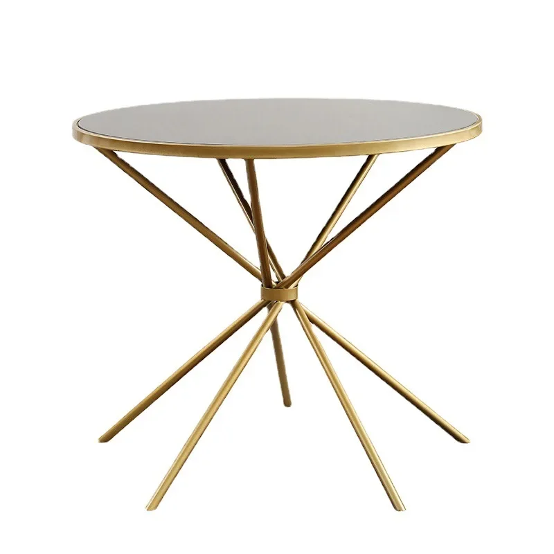 Negotiate table and chair combination, dessert milk tea shop simple balcony studio casual light luxury metal marble