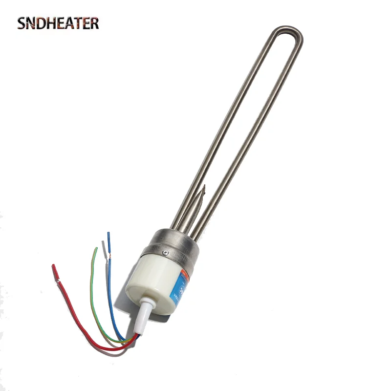 SNDHEATER 47MM Electric Solar Water Heating Element 1500W 300MM Length Side Mounted Tank Heater Replacement with Thermostat