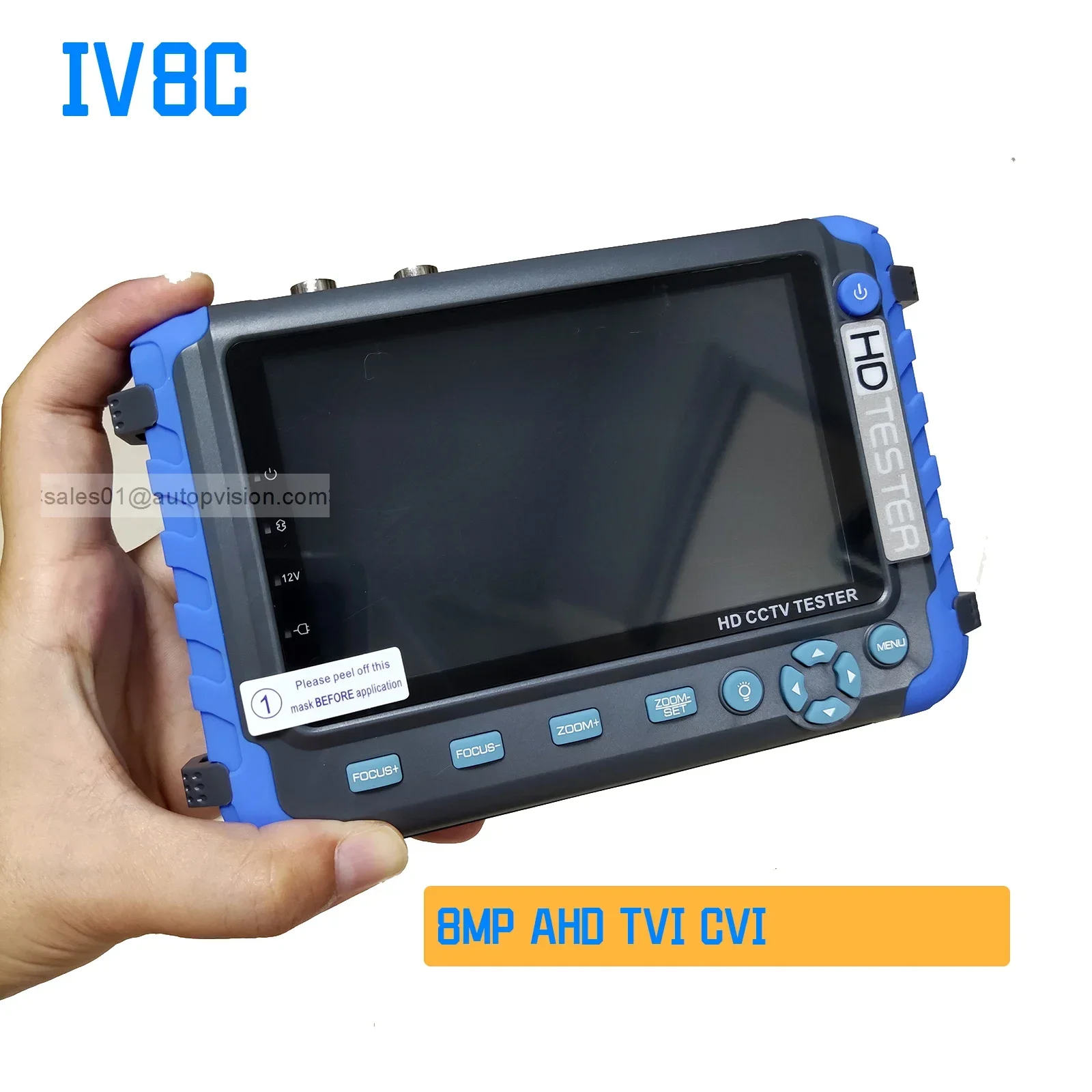 Probador CCTV de muñeca IV5, cámara portátil de 8MP, 1080P, AHD, TVI, CVI, CVBS, TFT, LCD, vídeo analógico, salida de potencia de 12V