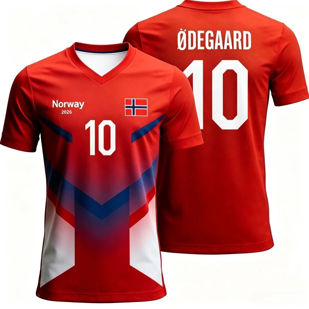 Design Men's  Norway Soccer  Summer Fashion Quick-drying T-shirt Short Sleeve Crewneck Football Haaland Fans Cheer Jersey