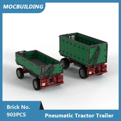 MOC Building Blocks Pneumatic Tractor Trailer 17 Stud Wide DIY Assembled Bricks Vehicle Transport Creative Toys Gifts 903PCS