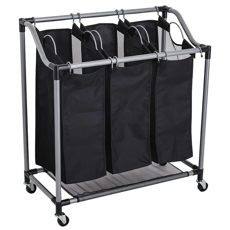 Factory Commercial Removable Clothing Organizer With Wheels For Balcony Indoor Convenient Laundry Hamper