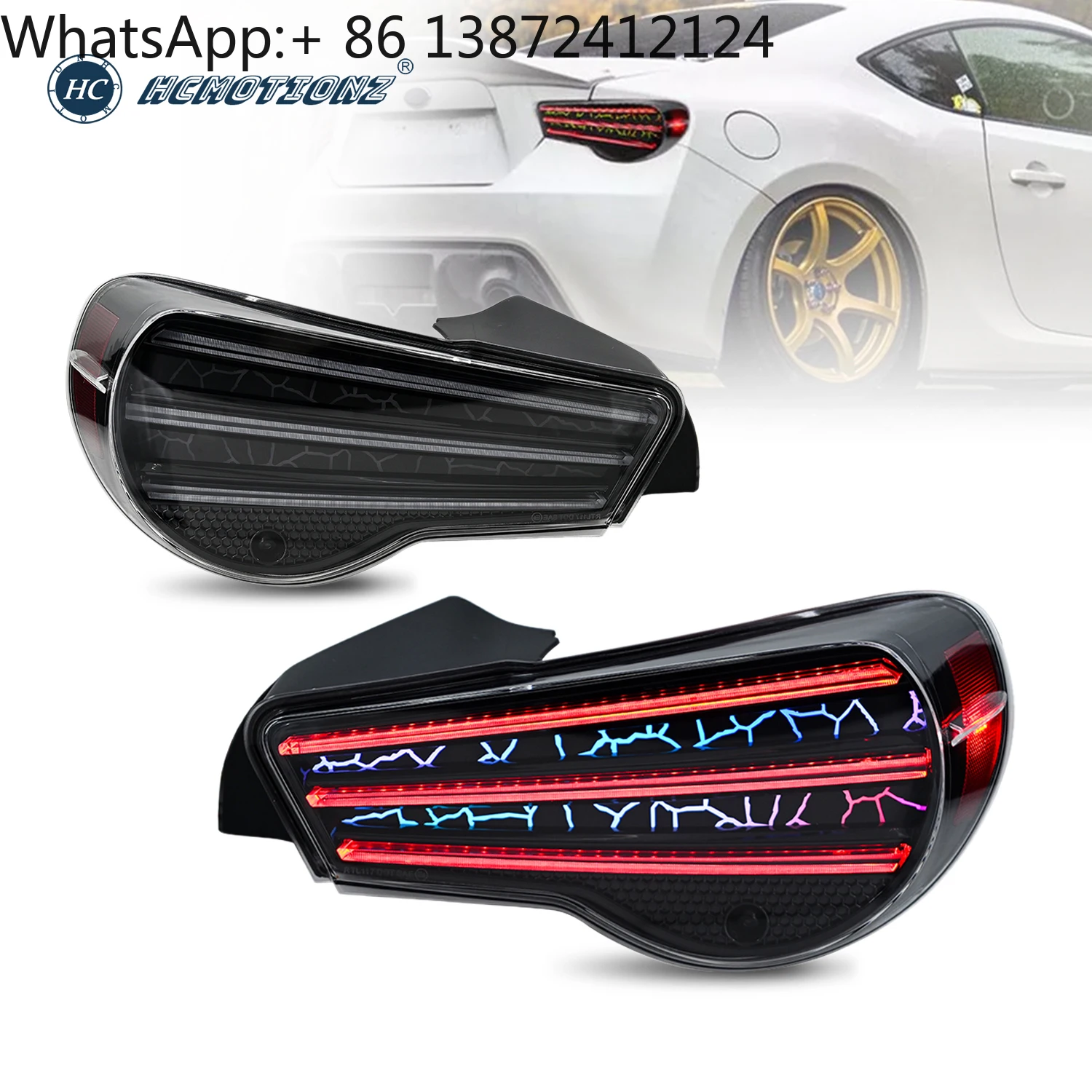 

HCMOTIONZ 2013-2023 Clear Taillight for Subaru BRZ for Toyota 86 Ground Projection RGB Animation DRL New Car Back Lamps Assembly