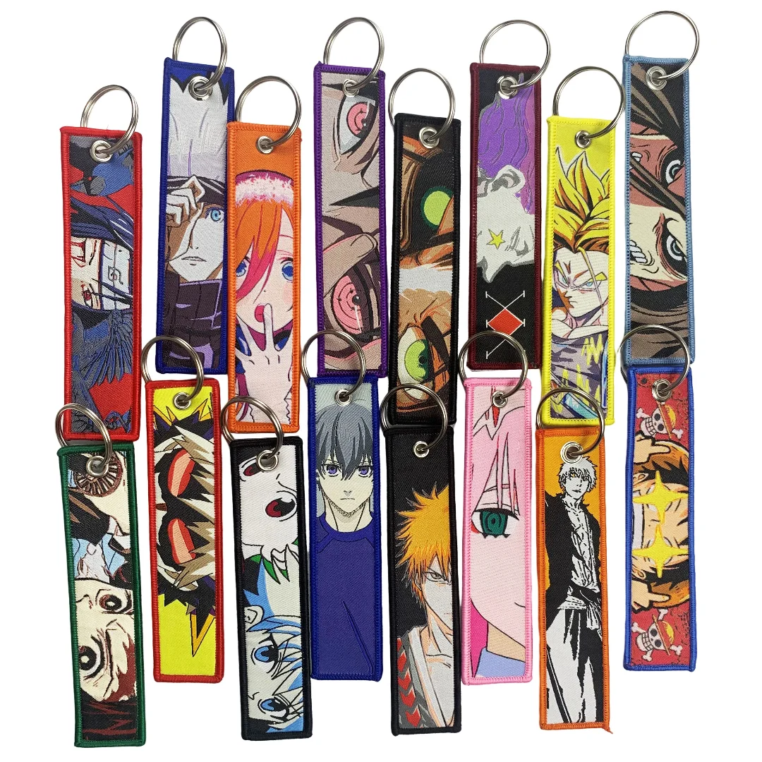 Embroidery Cool Eagle Beak Keychain Lanyard Anime Manga Series Badge Holder USB Pendant Portable Key Lanyard Accessories
