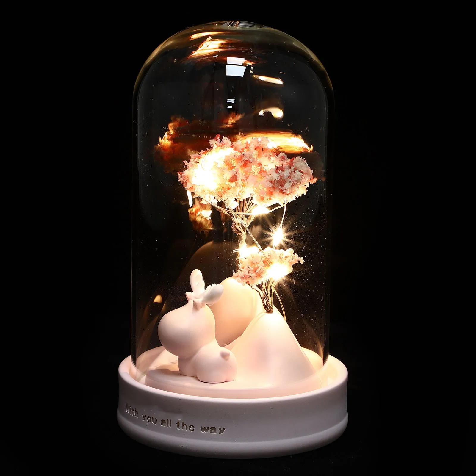

1pcs Star Night Lamp Pink Elk Design Creative Led Light For Bedroom Home Decor Desktop Ornament Bedside Lighting