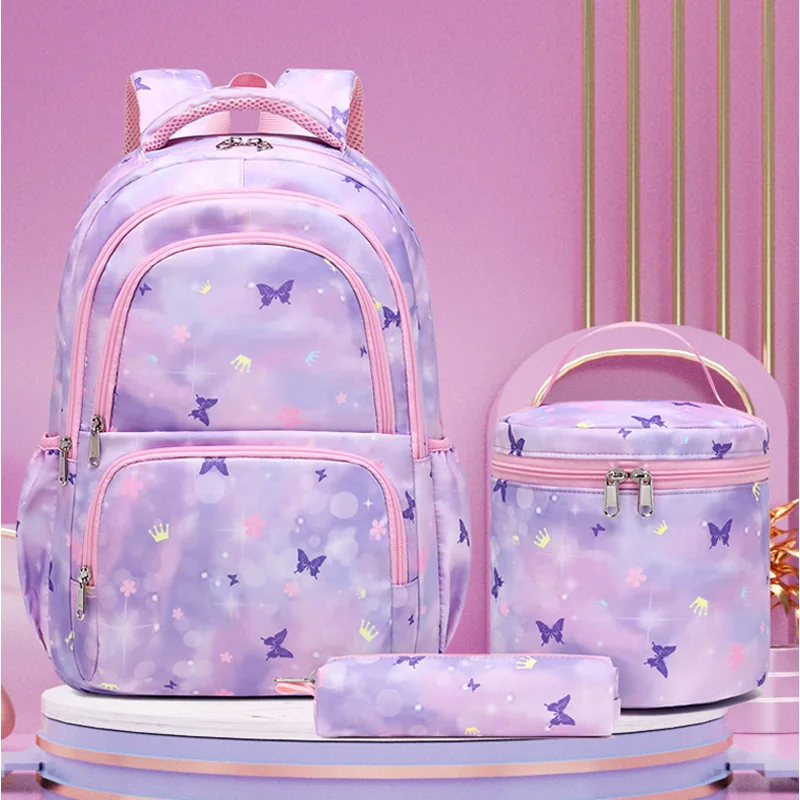 3 teile/satz Schule Rucksack Für Jugendliche Mädchen Kinder Student Rucksack Kinder Große Kapazität Wasserdicht Schule tasche Mit Mittagessen Tasche