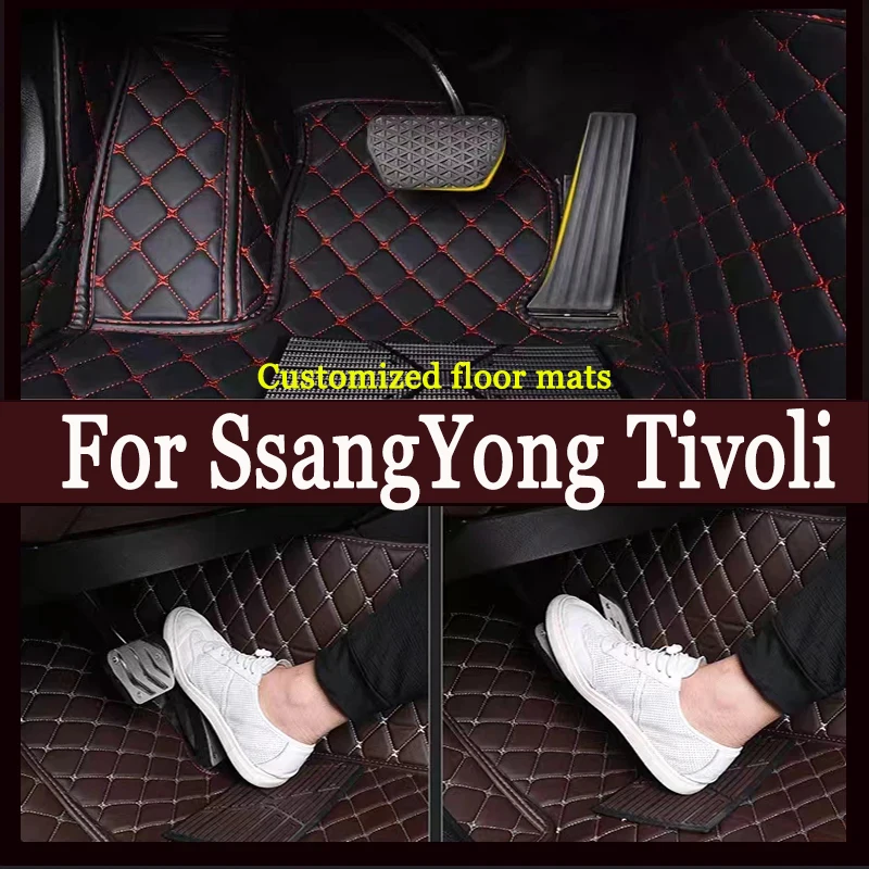 Tapetes de carro para ssangyong tivoli xlv ar grand luvi 2015 ~ 2022 almofada protetora de luxo tapetes de couro acessórios do carro
