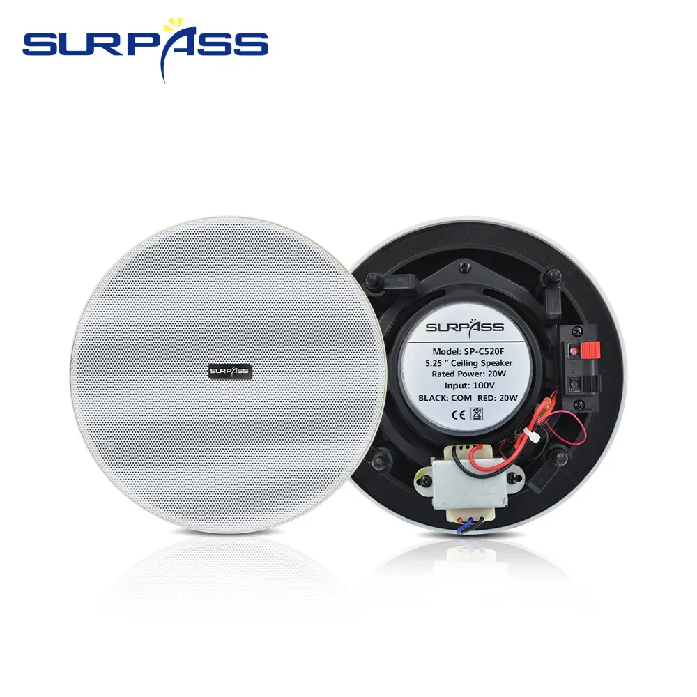 5inch 20W audience Recessed Ceiling Speakers In Wall Ceiling Passive Speaker Dustproof Frameless Home Stereo Music Loudspeaker