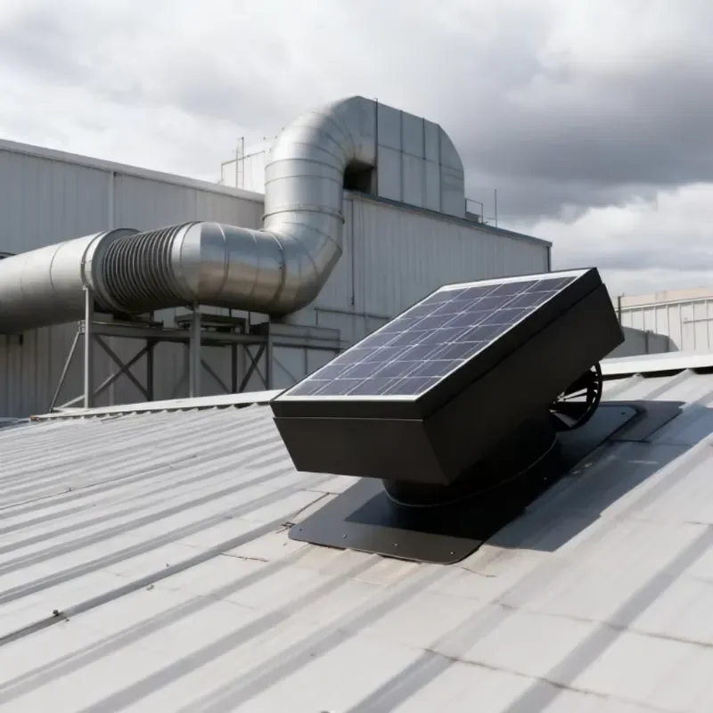 Solar Roof Vent Fan for DC 24V Heat Extractor 70W Brushless Motor Aluminum Alloy 14 Inch Home Exhaust Attic Ventilation Fan