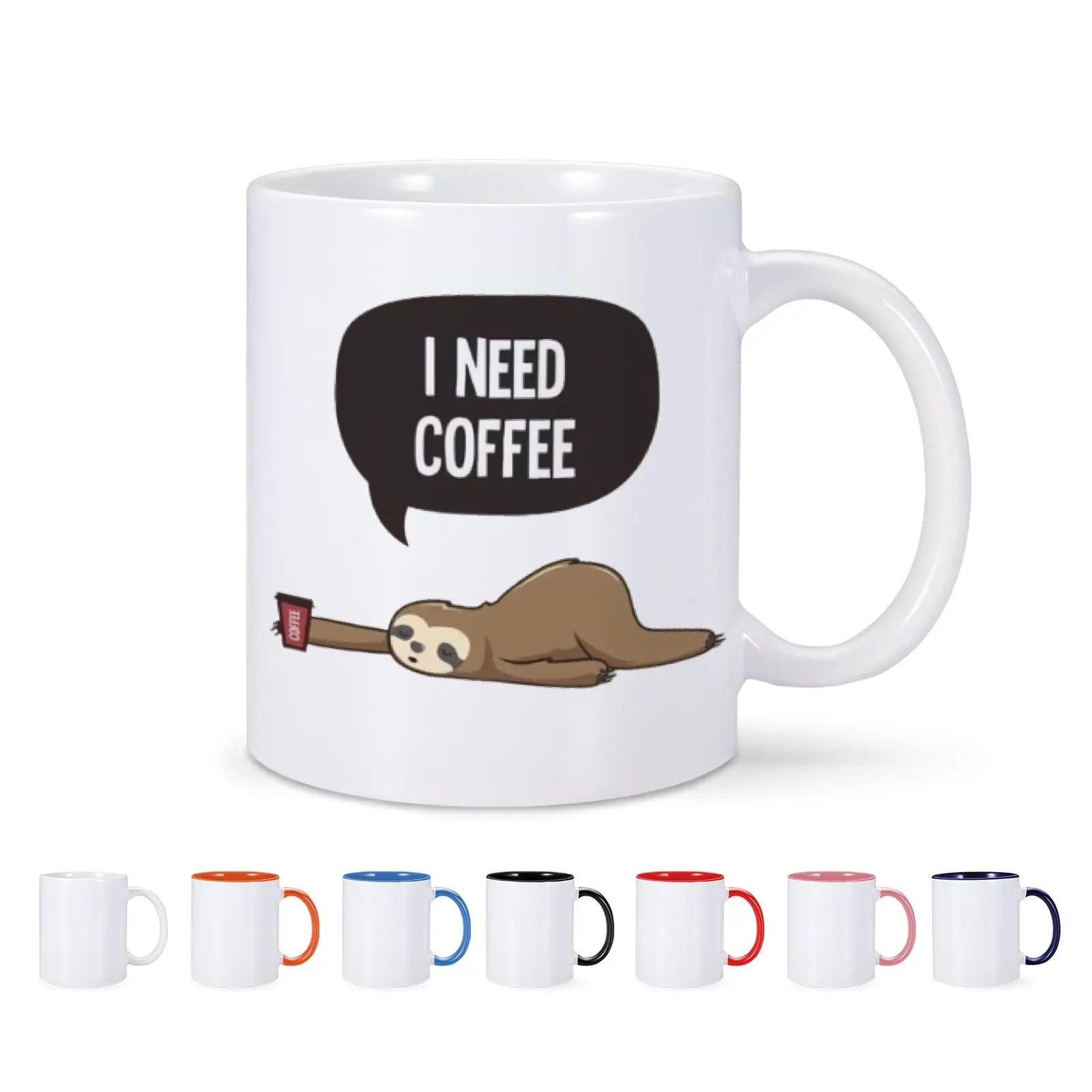 Funny Sloth Mugs Coffee Cup Gifts Cup for Friends Who Like To Drink Coffee I Need Coffee Funny Mug Breakfast Cups Drinkware