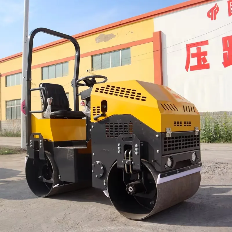 600kg Road Roller Electric Vibratory Plate Walk Behind Compactor Manual Double Drum Small for Soil Landscaping