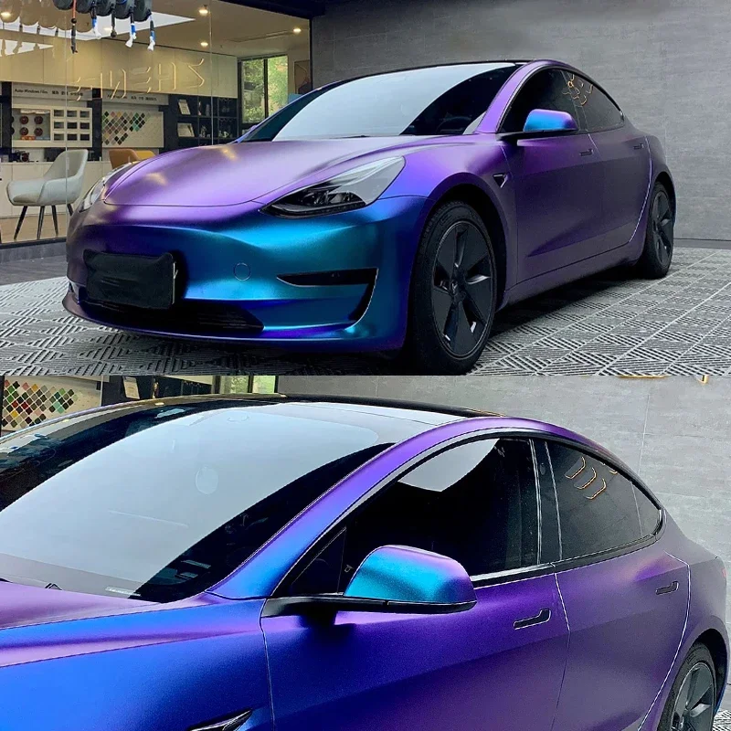 Car Stickers Sparkle Diamond Chameleon Car Vinyl Wrap Self-Adhesive Color Change Film Motorcycle Wrapping Styling