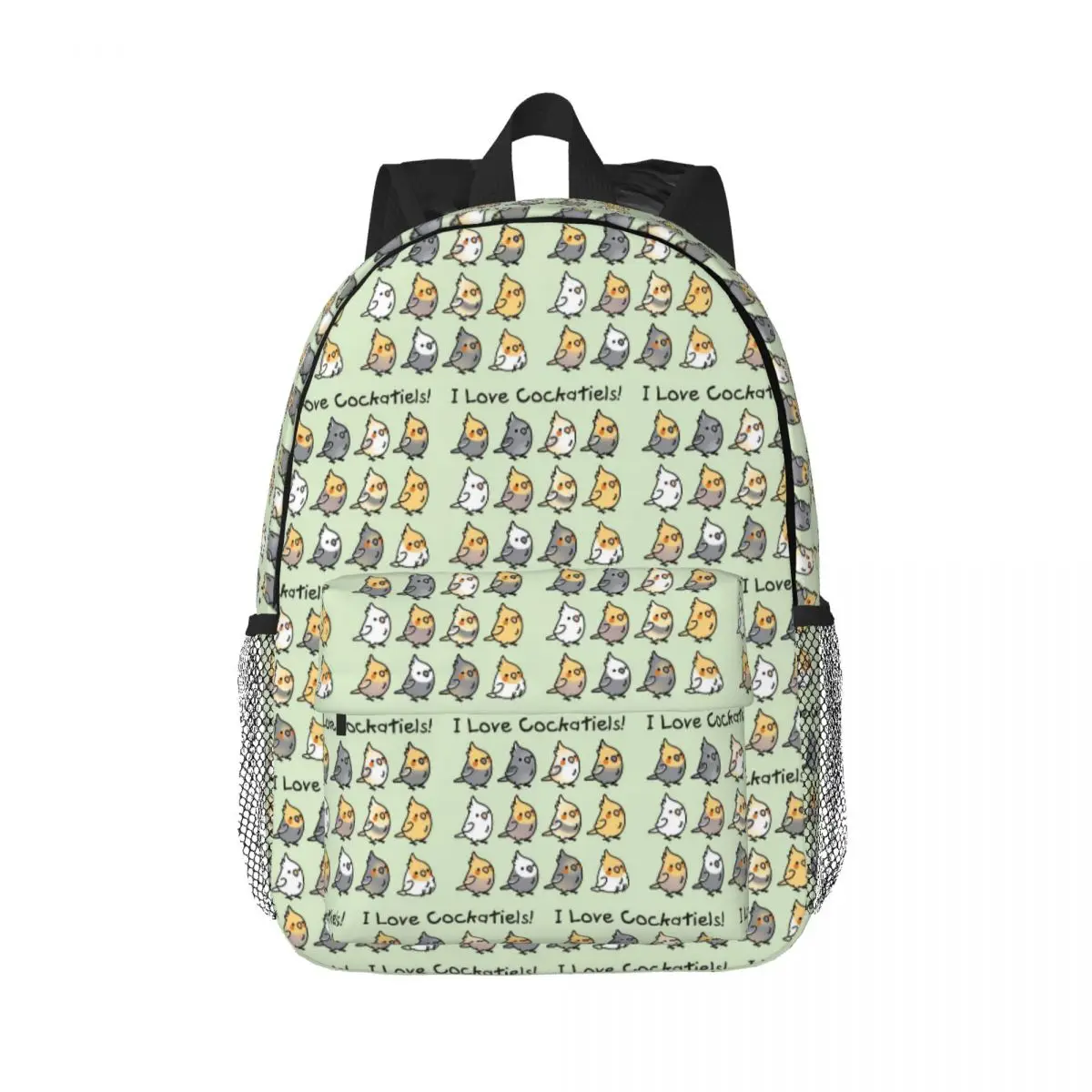 Birds Cockatiel Budgie Parrot Backpack Daypack Large Capacity Boys Girls BookBag Shoulder Bags for Men Women Children School Bag