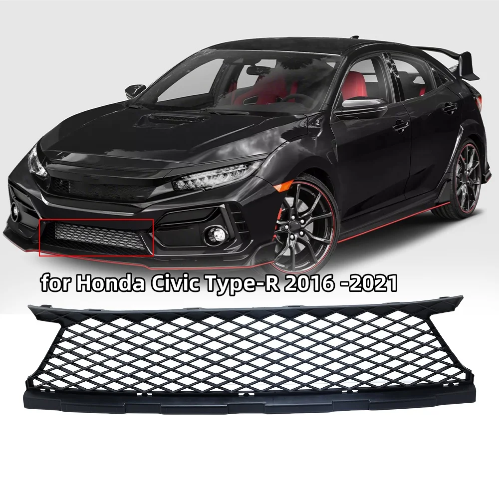 

Сотовая решетка переднего бампера для Honda Civic Type-R 2016 2017 2018-2021, черная, подходит для замены, сетчатая решетка из АБС-пластика, автомобильные аксессуары