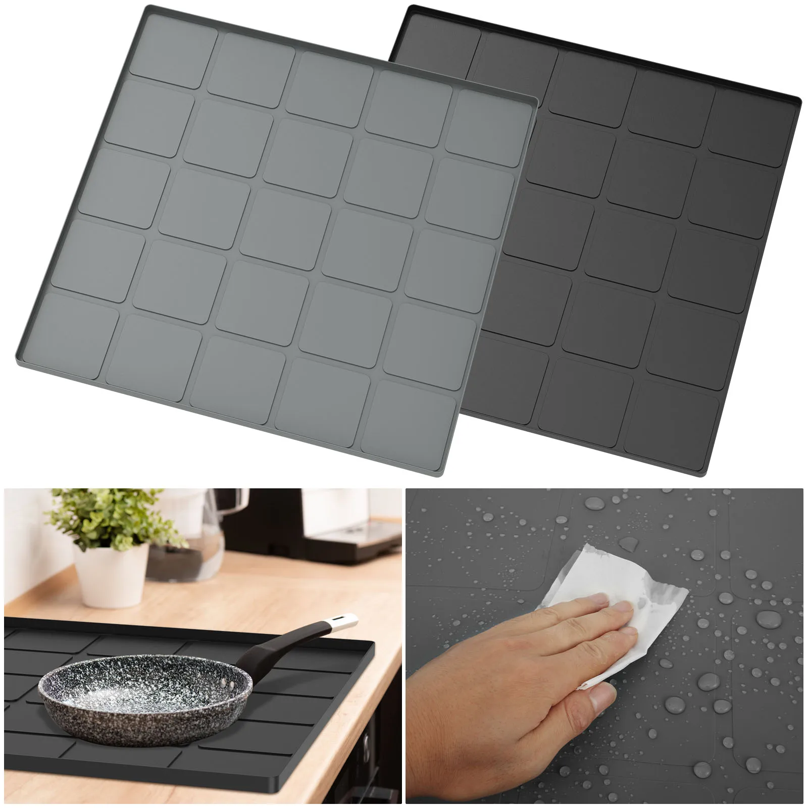 

Fridge Silicone Mat 60x60cm Under Refrigerator Mat Waterproof Dustproof Under Washing Machine Mat Cushioning Floor Protector