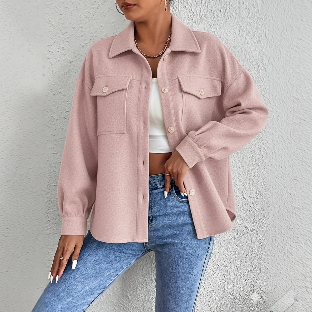 

Свободная рубашка с круглым вырезом на осень-зиму, повседневный стиль, женский топ, удобная дышащая одежда, без украшений