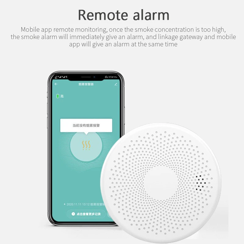 Tuya-alarma de humo 2 en 1 con WIFI, Detector combinado de monóxido de carbono, indicador de alarma de humo, detector de humo